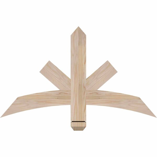 Ekena Millwork Alberta Smooth Timber Gable Bracket, Douglas Fir, 36"W x 21"H x 1 1/2"D x 3 1/2"F, 14/12 Pitch GBW036X21X0204ALB00SDF - main